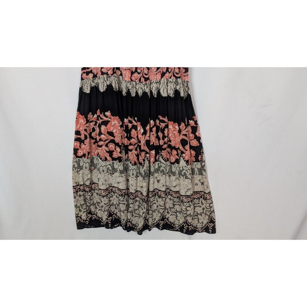 Vintage 90 Y2K Carol Little 12 Maxi Dress Patchwork Floral Tie Front Bohemian - Picture 11 of 14